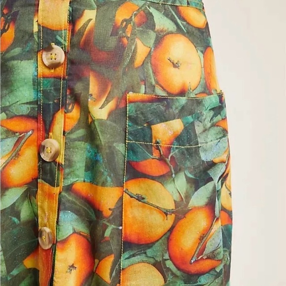 Maeve by Anthropologie Summer Orchard Midi Skirt Size 12 Orange Print - Picture 3 of 14